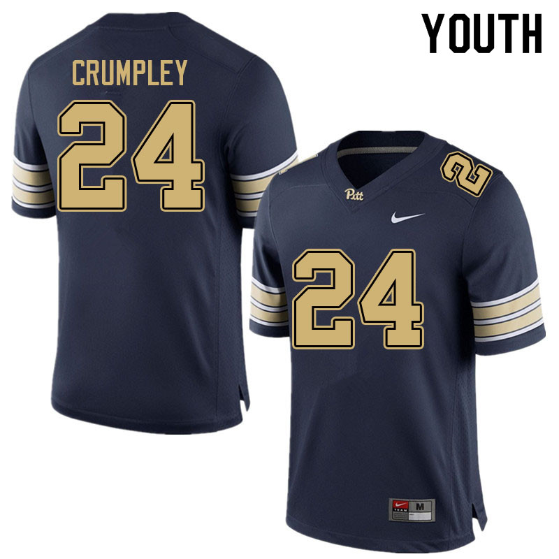 Youth #24 Tamarion Crumpley Pitt Panthers College Football Jerseys Sale-Navy